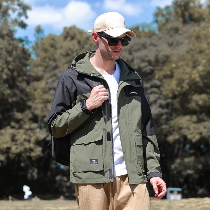 Jeep Men's Windproof Water-Repellent Casual Jacket