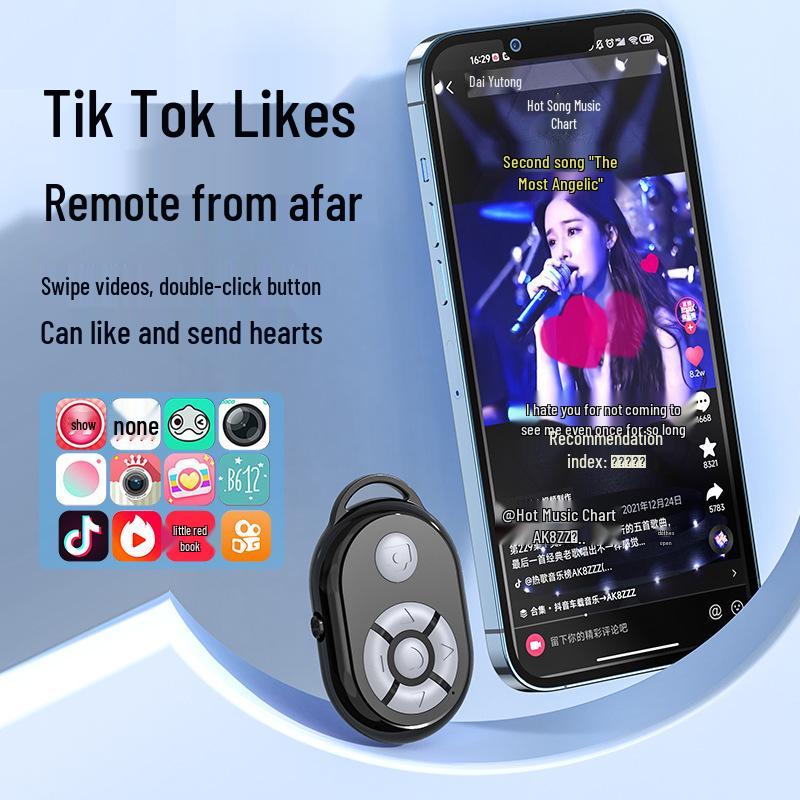 Multifunksjonell trådløs Bluetooth-selfiestangfjernkontroll for Android/iOS