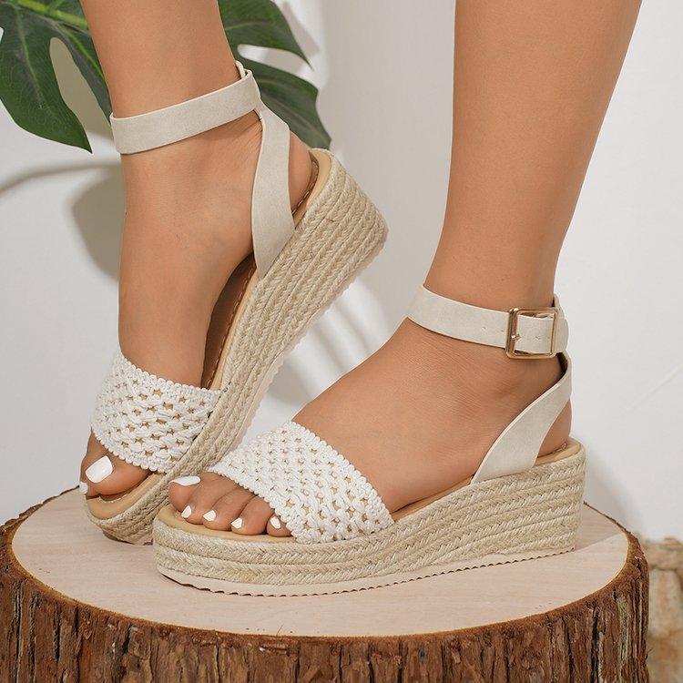 Large size platform sandals women's summer new fish mouth word with casual women's shoes