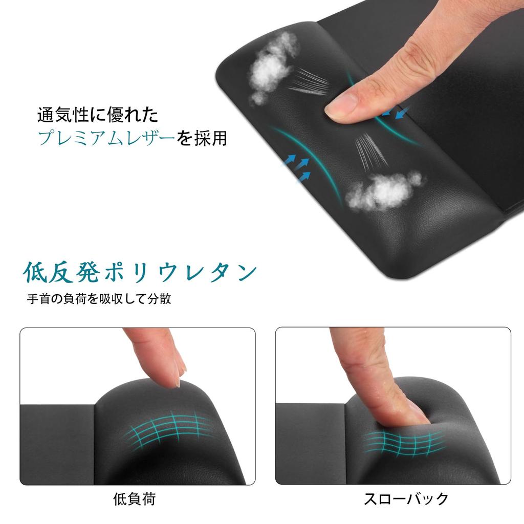 UnivoColors Wide Size Mouse Pad with Integrated Wrist Rest, Premium PU Material, Memory Foam Cushion, Ergonomic Design, Comfortable Wide Size, Smooth