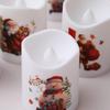 6PCS LED Christmas Candles Flameless Santa Claus Snowman Electronic Candle for Holiday Home Atmosphere Lighting Xmas Gift