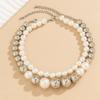 Eye Catching Large Bead Necklace Zinc Alloy Materials Clavicle Chain Accessories For Layering And Gifting