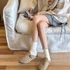 Boneless Lace Piles Of Socks Contrasting Wood Ear Rim Socks Sweet Girl Ballet Style