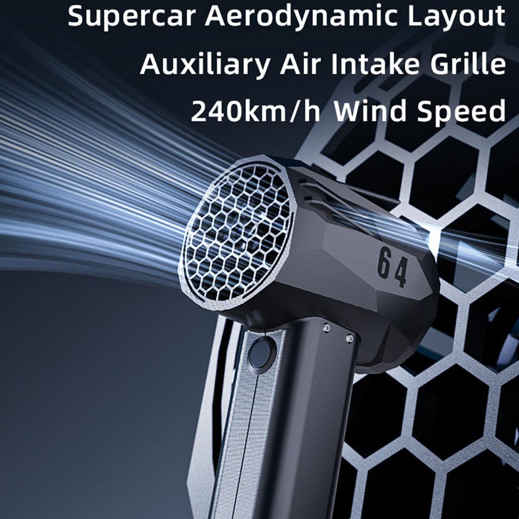 X64 Car Violent Blower Handheld Turbo Jet Fan Mini Turbo Fan Brushless Motor High Power Duct Fan Thrust 1400G Wind Speed 240km