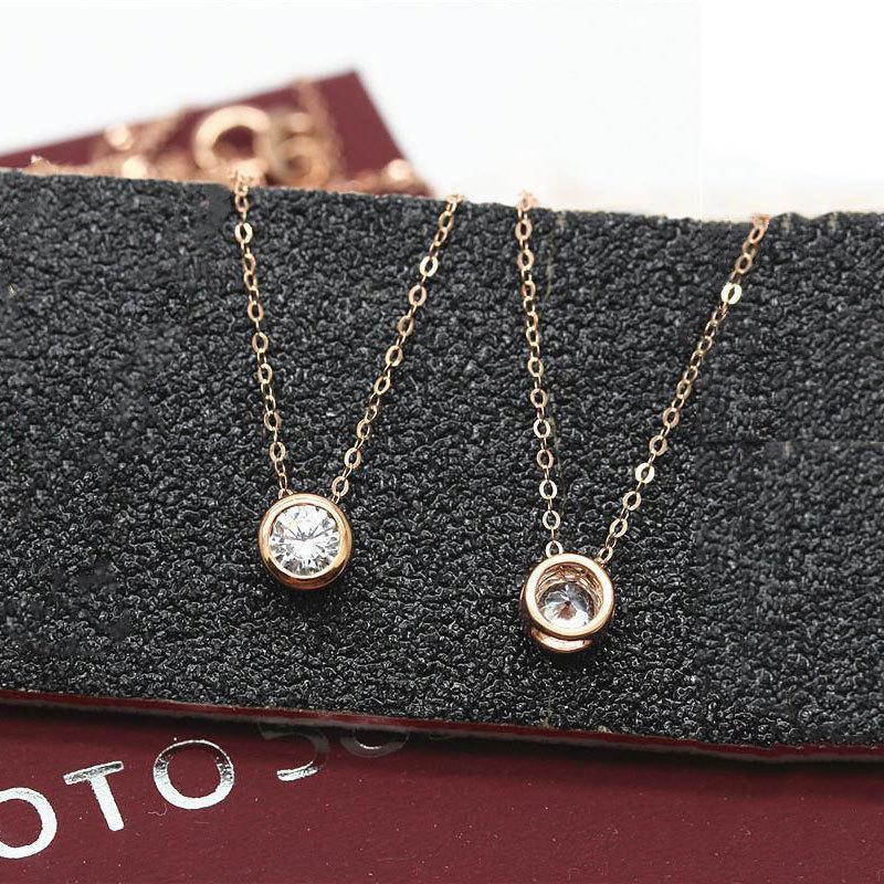 Позолоченное розовым золотом фиолетовое золотое циркониевое ожерелье Модный тренд Цвет Золото Ключица Ожерелье