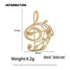 Stainless Steel Music Note Brooch Pin Hollow Design Music Badge Lapel Pin  Daily Wear