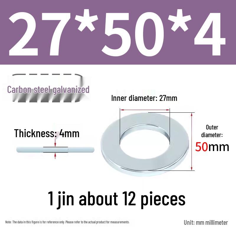 Oversized Thickened Galvanized Iron Flat Washer M2M3456810-M6