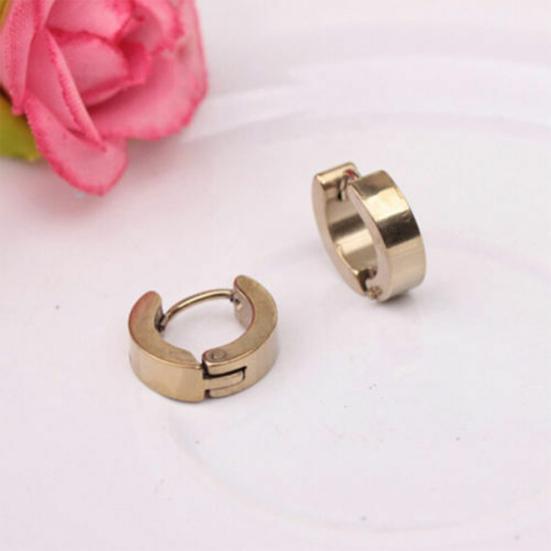 1 Pair Fashion Cool Men's Stainless Steel Huggie Hoop Earrings Casual Jewelry