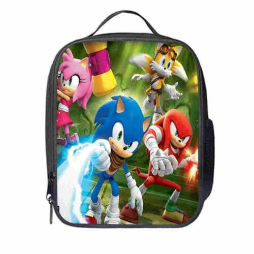 Sonic Lunch Bag Student Picnic Bag Oxford Cloth Cartoon Printed Portable Lunch Box Bag