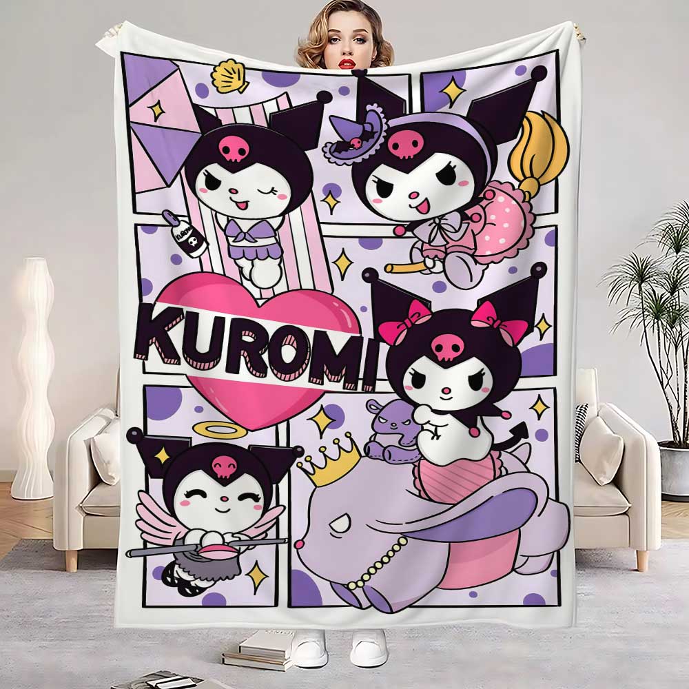 

Luxury Blanket for Sofas Kawaii Kuromis Bed Blankets King Size Home Interior Fluffy Plaid Throw Knee Soft Nap & Throws Sofa Fur 130x150cm