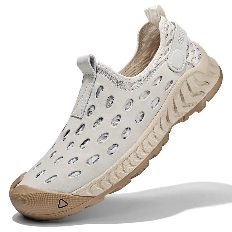 

Літнє дихаюче повсякденне взуття на відкритому повітрі, чоловічі кросівки, протиковзкі кросівки, взуття для прогулянок, мокасини, чоловіче взуття 46 пісочний