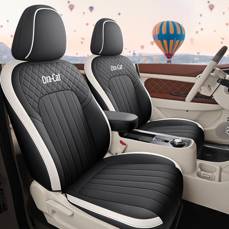 2022 ORA Good Cat Cartoon Car Seat Cover: Full Coverage, One-Piece Design