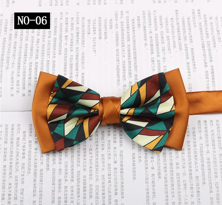 Gemusterte Fliege Herren Imitationsseide Druck Retro High-End Französisches Hemd Amtlich Fotografie Hochzeit Schleife Kragen