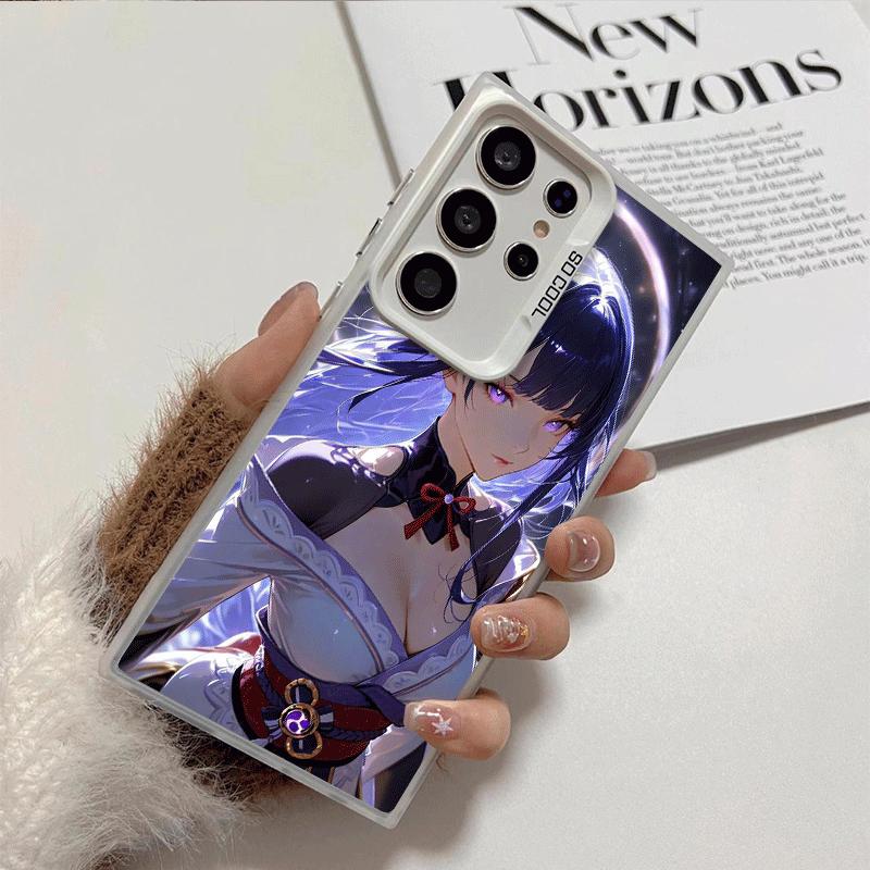Genshin Impact Raiden Shogun Soft Phone Case for Samsung Galaxy S24 S25 FE S26 Edge S23 Ultra S22 Plus S21 + Shockproof Cover Ba