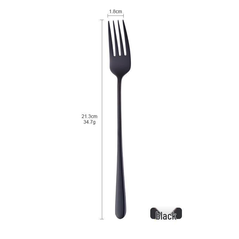 Korean Style 304 Stainless Steel Long Handle Fork - Ideal for Steak, Salad, and Western Tableware in Restaurants or Homes