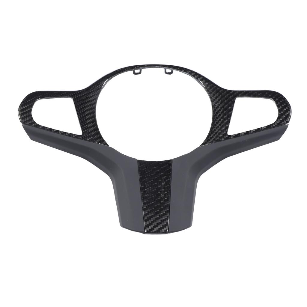 Carbon Fiber Steering Wheel Frame Trim Fadeproof Nappa Leather Steering Wheel Button Panel Trim for