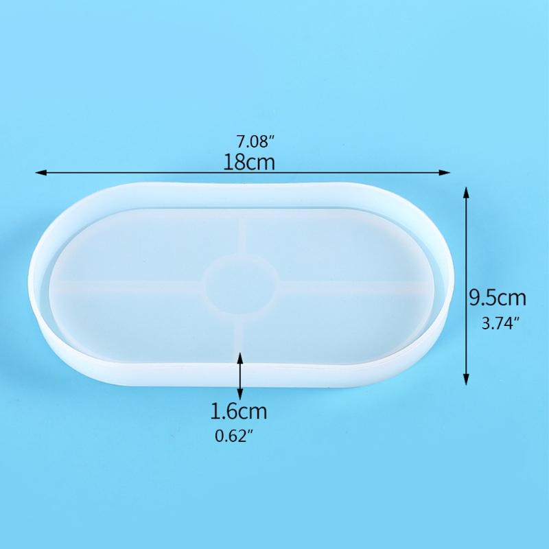 DIY Oval Tray Coaster Epoxy Resin Mold Oval Plate Dish Cup Mat Silicone Mould DIY Crafts Jewelry Holder Organizer Mold