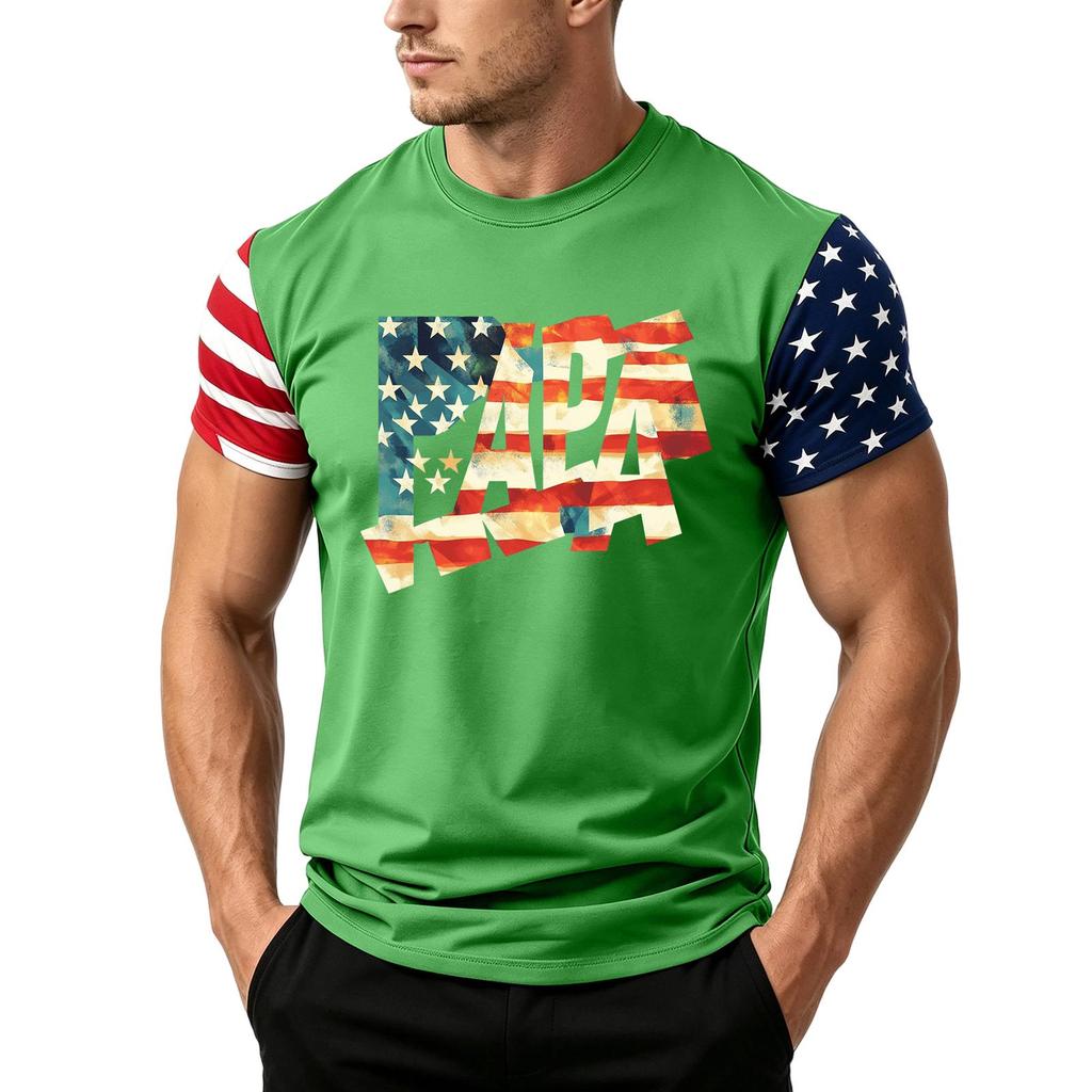 Men's Loose Fit Short Sleeve T Shirt American Flag Print Casual Summer Daily Wear Father's Day Independence Day Top