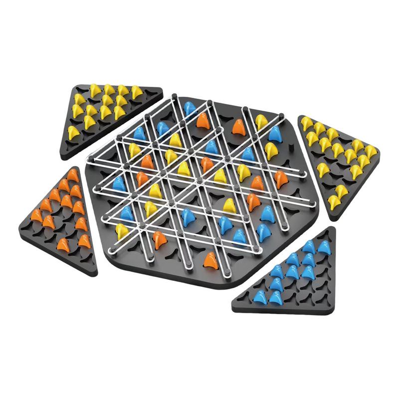 Geometry Chain Chess Puzzle Chain Triangle Chess Desktop Rubber Band Triangle Chess Strategy Board Game for Strategy Puzzle Toys