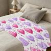 Lightweight Flannel Blanket | Heart Pattern Soft Cozy Warm Throw, Ideal for Home Lounging, Valentine's Day Gift, Sleep-enhancing Cute Home Decor