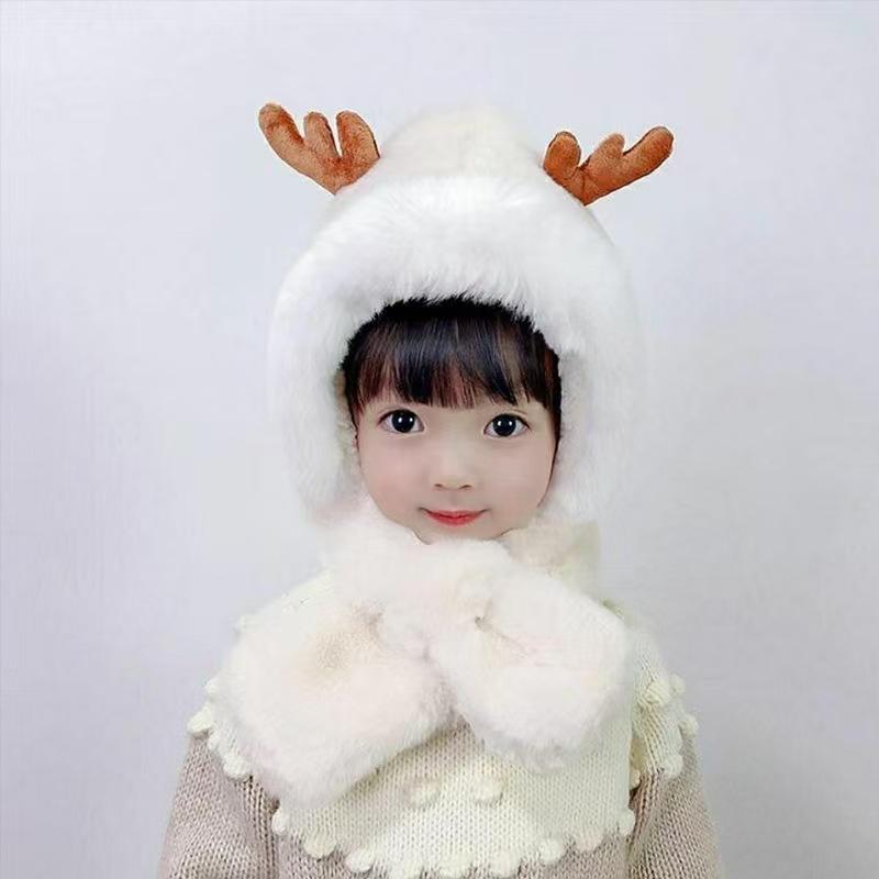 Children'S Hat Baby Scarf In One Cute And Super Cute In Autumn And Winter Thick And Warm Baby Ear Protection Hat For Boys And Girls