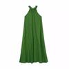 Summer French neck-hanging temperament waist lazy wind holiday dress women's new Mori white off-the-shoulder dress