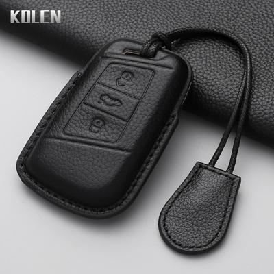 Leder Autoschlüsselhülle Abdeckung Schale Anhänger Für Vw Volkseagen Passat B8 Magotan Für Skoda Superb A7 Kodiaq Seat Geschützt Schlüsselanhänger Tasche