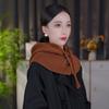 Fashion Ear Protection Winter Balaclava Windproof Drawstring Hooded Beanie Hats Warm Knitted Hooded Cap Unisex