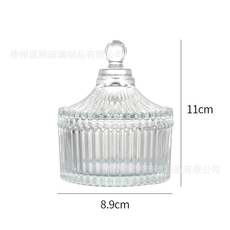 Transparent Glass Jar Yurt Food Roman Jar with Lid Handmade DIY Candle Holder Candy Storage Jars Home Decor Bottles Jars Boxes