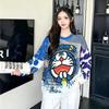 Retro Cartoon Print Loose Sweater - Women's Plus Size Autumn/Winter Knitwear