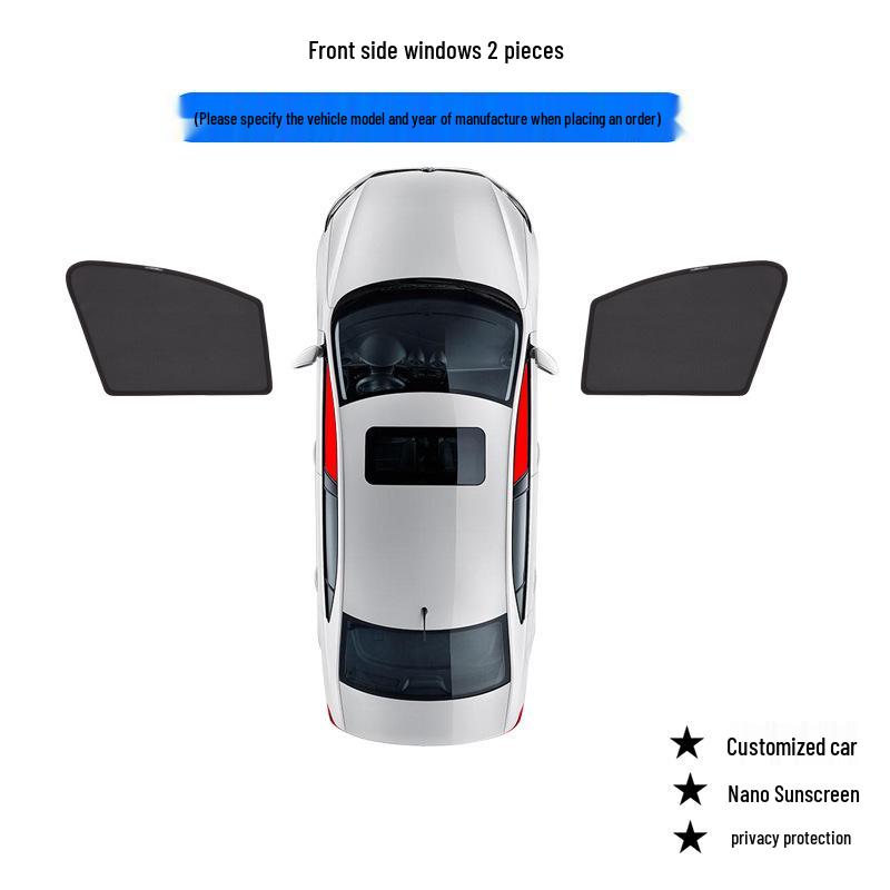 Magnetic Car Window Curtains: Sun Shades & Mosquito Repellent, Heat Insulation, Sun Block, Custom Fit for Specific Models, Free Shipping