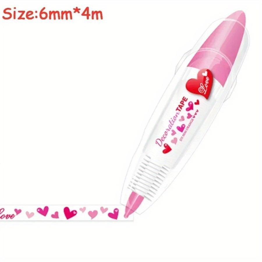 

Kawaii корректирующий пояс Kawaii аксессуары для девочек, декоративные наклейки для рук, маркерная ручка, школьные канцелярские принадлежности, офисные принадлежности красный