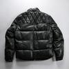 American retro sheepskin leather down jacket men's stand-up collar rhombus quilted thickened sheepskin down jacket leather jacket
