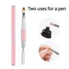 New Dual Ended Poly Nail Gel Brush Picker 2 IN 1 Design Nail Brush and Spatula Stainless Steel Gel for Nails Extension Gel Tool