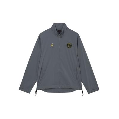 Solid Color Logo Zip-Up Stand Collar Jacket Men Jackets Grey DV0608-014