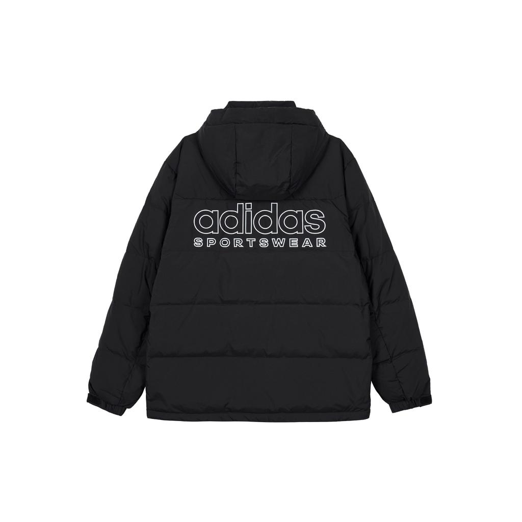 Adidas Logo Casual Windproof Warm Loose Hooded Jacket Men Jackets Black IW0779