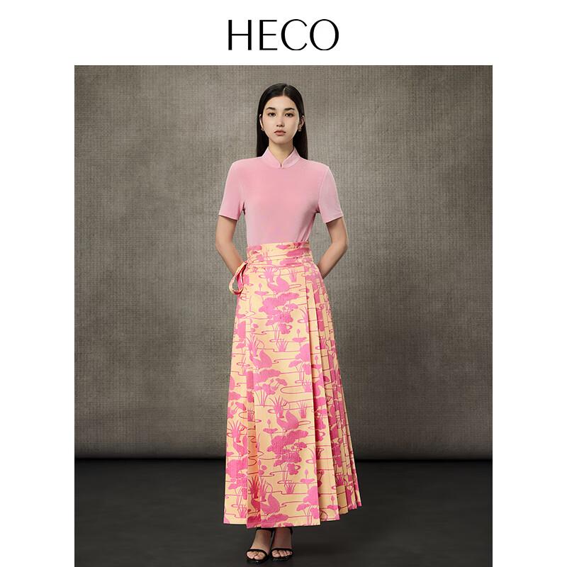 HECO New Chinese Style Disc Button Acetate Knit Short-Sleeve T-Shirt