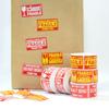 250pcs/roll,Fragile Warning Label, English Copperplate Sticker, Anti-removal Fragile Warning Label, Red Warning Label
