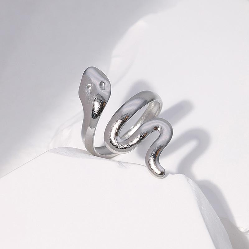 Simple Snake Finger Ring Punk Snake Ring For Women Men Personality Stainless Steel Ring Jewelry Accessories Gifts