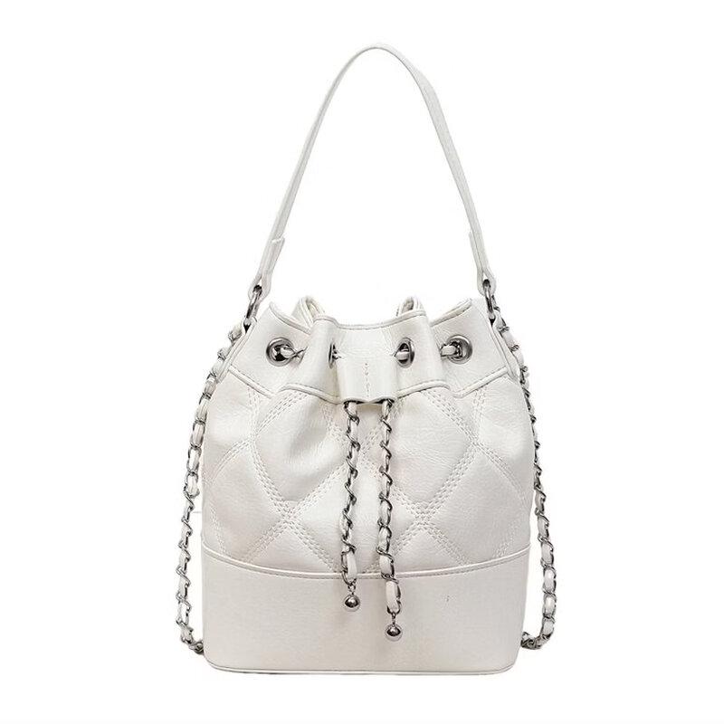 OGAR Women s Fashion Quilted Chain Bucket Bag Bucket Bag