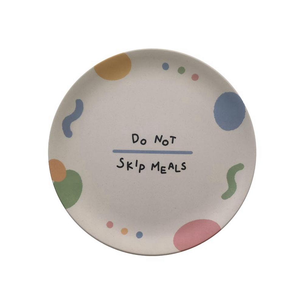 Natural Bamboo Fiber Plates Dinnerware Modern Creative Pattern Reusable Unbreakable Plates