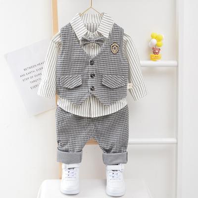 Frühling Herbst Baby Jungen Kleidung Anzug Kinder Freizeit Weste Hemd Hose Drei Teile Sets Kleinkind Gentleman Kostüm Kinder Trainingsanzüge