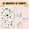 Set of 6 Stickers for DIY Projects for Reward Stickers for Small Gifts for Girls and Boys Decoration Planners, Diaries, Calendars, Smartphones,