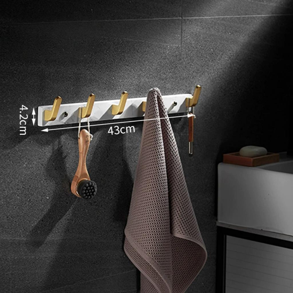 Marble Towel Hook Wall Mount Brushed Gold Towel Hanger, Robe Hooks Bathroom Clothes Hooks,Bathroom Hardware,kitchen Hook