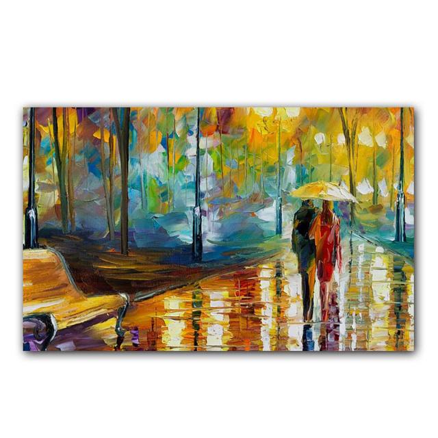Nordic Watercolor Art Landscape Oil Painting Golden Autumn Canvas Painting for Living Room Corridor Office Home Decoration Mural No Frame