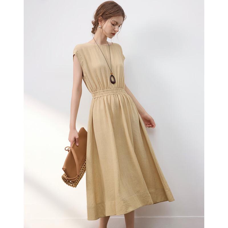 Demana 2026 Summer Commuter Elegant Draped A-Line Dress L