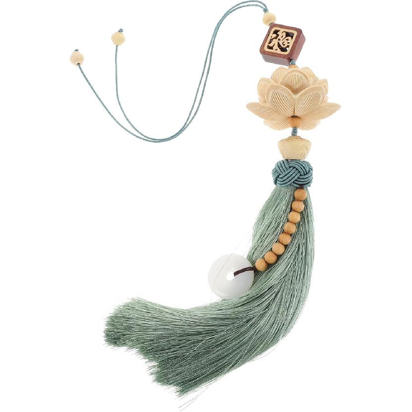 

ARTIBETTER Lotus Flower Pendant Ornament Car Hanging Decoration with Chinese Character Fu, Premium Material, Portable, Unique Gift