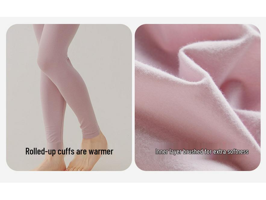 Damen High-Waist Antibakterielle Gebürstete Baumwolle Schlankheits-Hose - Dünne, Warme Basisschicht für den Winter