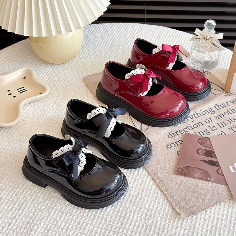 Classmate Red Princess Shoes 2025 Spring and Autumn New Foreign Style Soft Sole Performance Shoes Children's British Style Leather Shoes Children's Si