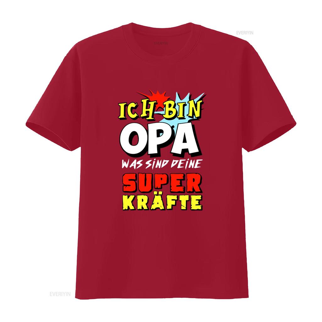 Ich Bin Opa Was Sind Deine Superkräfte Print Mens T Shirt Vintage Washed Streetwear Slightly Casual Stretched Homme Graphic